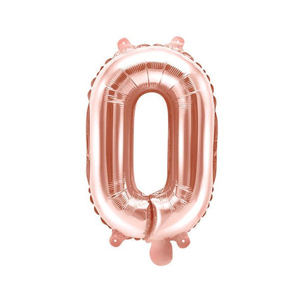 Folie Ballon Letter O Rose Goud Leeg 35cm van Partydeco koop je bij Partywinkel