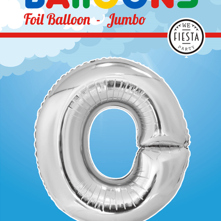 Folie Ballon Letter O Zilver XL 102cm leeg van WeFiesta koop je bij Partywinkel