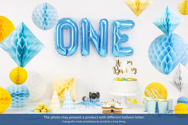 Folie Ballon Letter P Blauw Leeg 35cm van Partydeco koop je bij Partywinkel