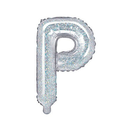 Folie Ballon Letter P Holografisch Leeg 35cm van Partydeco koop je bij Partywinkel