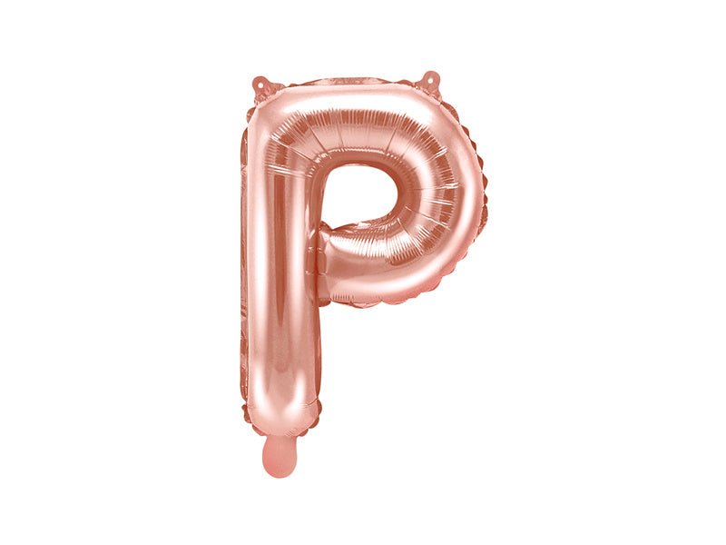 Folie Ballon Letter P Rose Goud Leeg 35cm van Partydeco koop je bij Partywinkel