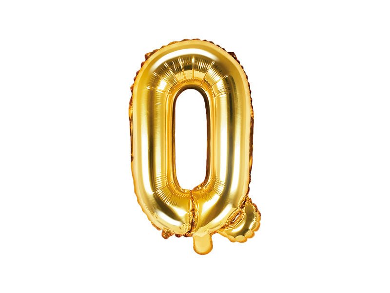 Folie Ballon Letter Q Goud Leeg 35cm van Partydeco koop je bij Partywinkel