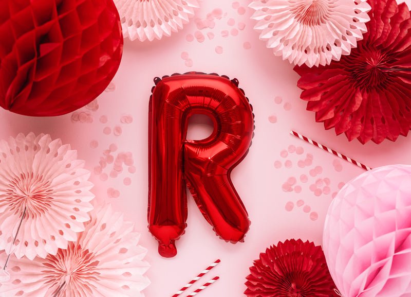 Folie Ballon Letter R Rood Leeg 35cm van Partydeco koop je bij Partywinkel