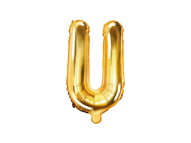 Folie Ballon Letter U Goud Leeg 35cm van Partydeco koop je bij Partywinkel