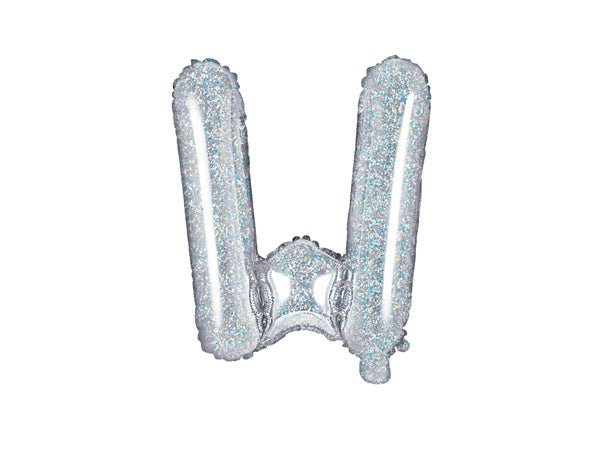 Folie Ballon Letter W Holografisch Leeg 35cm van Partydeco koop je bij Partywinkel