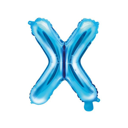 Folie Ballon Letter X Blauw Leeg 35cm van Partydeco koop je bij Partywinkel