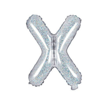 Folie Ballon Letter X Holografisch Leeg 35cm van Partydeco koop je bij Partywinkel