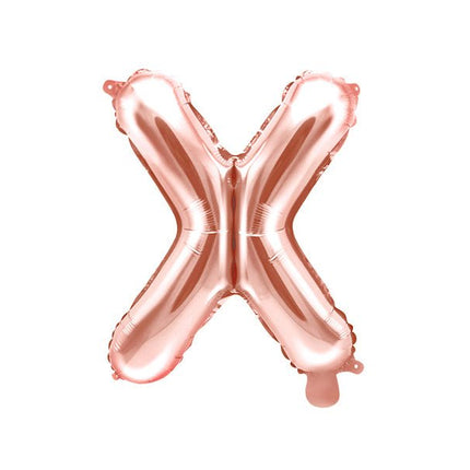 Folie Ballon Letter X Rose Goud Leeg 35cm van Partydeco koop je bij Partywinkel