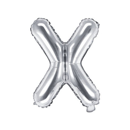 Folie Ballon Letter X Zilver Leeg 35cm van Partydeco koop je bij Partywinkel