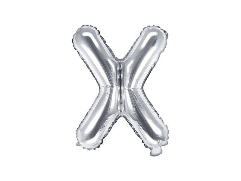 Folie Ballon Letter X Zilver Leeg 35cm van Partydeco koop je bij Partywinkel