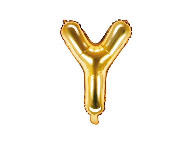 Folie Ballon Letter Y Goud Leeg 35cm van Partydeco koop je bij Partywinkel