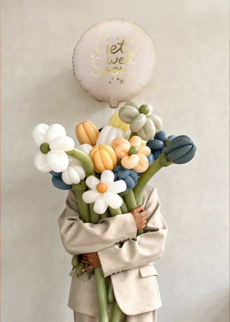 Folie ballon rond ‘'Beterschap’', 35x35 cm, mix Leeg van Partydeco koop je bij Partywinkel