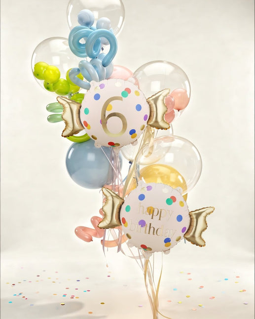 Folie Helium Ballon 6 Jaar Snoep 61cm Leeg van Partydeco koop je bij Partywinkel