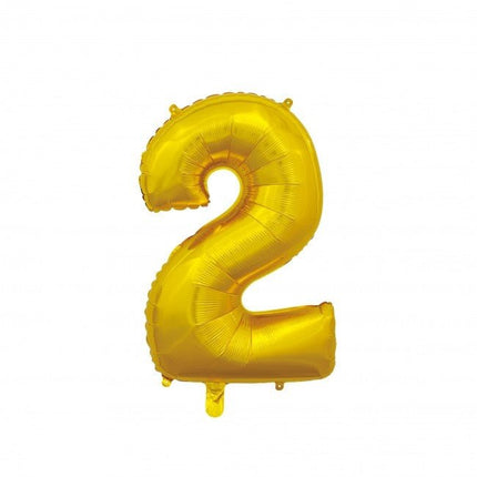 Folieballon Cijfer 2 Goud 66cm van WeFiesta koop je bij Partywinkel