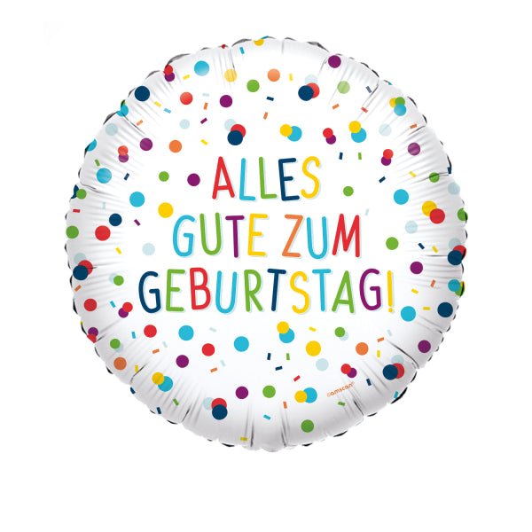 Folieballon – Confetti Birthday “Alles Gute” – 43 cm van Riethmueller koop je bij Partywinkel