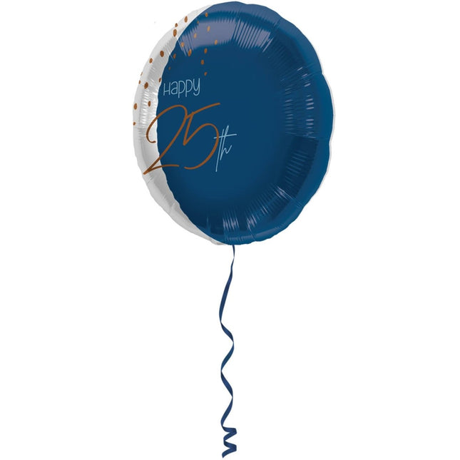 Folieballon Elegant True Blue 25 Jaar - 45cm van Folat koop je bij Partywinkel