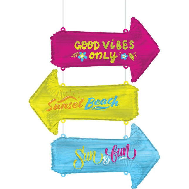 Folieballonnen Pijlen Summer - 3 stuks van Folat koop je bij Partywinkel