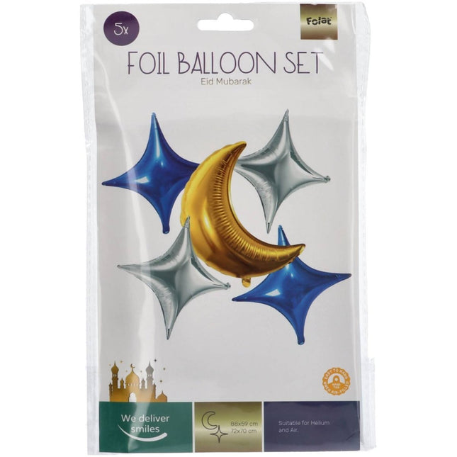 Eid Mubarak Helium Ballon Leeg 88cm 5st van Folat koop je bij Partywinkel