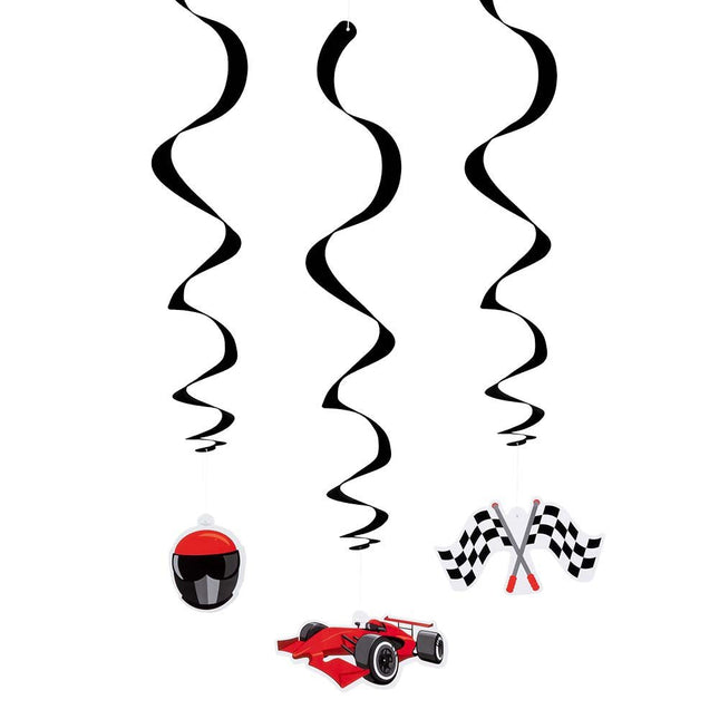 Formule 1 Hangdecoratie Race 85cm 3st van Boland koop je bij Partywinkel