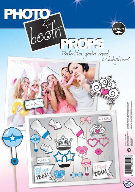 Foto Props Gender Reveal 20st van Haza Witbaard koop je bij Partywinkel