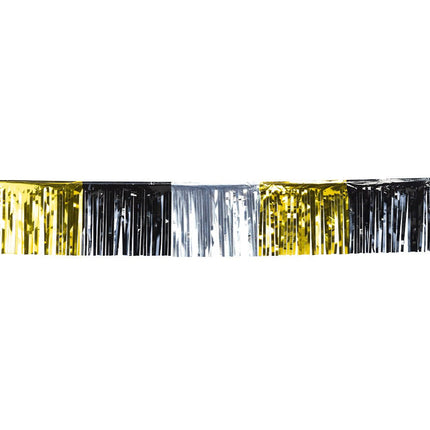 Franjeslinger Metallic zwart/goud/zilver 6m van Boland koop je bij Partywinkel