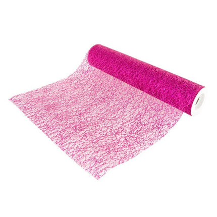 Fuchsia Tafelloper Glitter 5m van CHAKS koop je bij Partywinkel