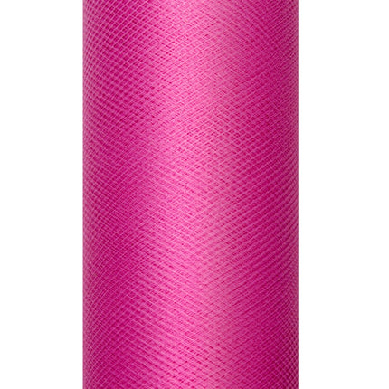 Fuchsia Tule Rol 15cm 9m van Partydeco koop je bij Partywinkel