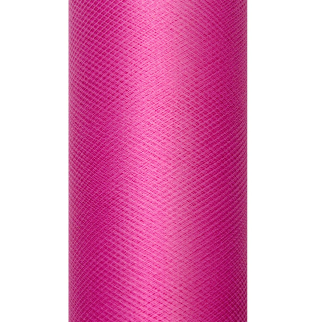 Fuchsia Tule Rol 15cm 9m van Partydeco koop je bij Partywinkel