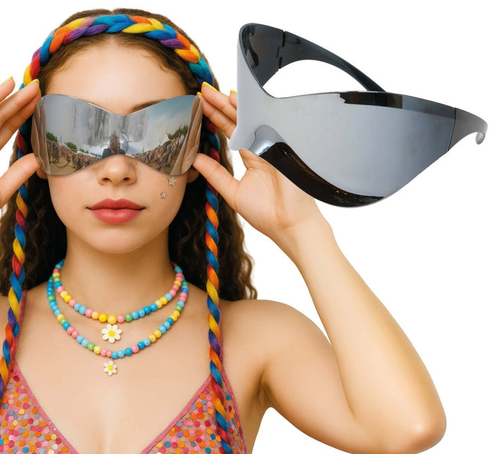 Futuristic Spiegel zonnebril van Fiestas Guirca koop je bij Partywinkel