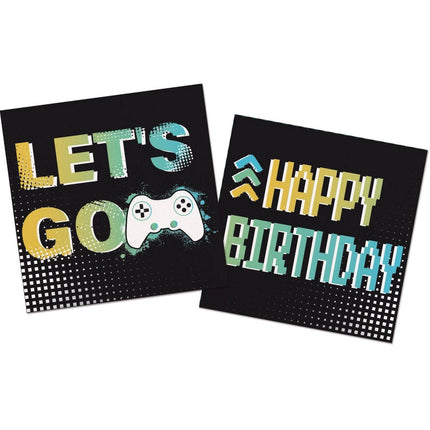 Gaming Party Servetten Happy Birthday 33cm 20st van Folat koop je bij Partywinkel