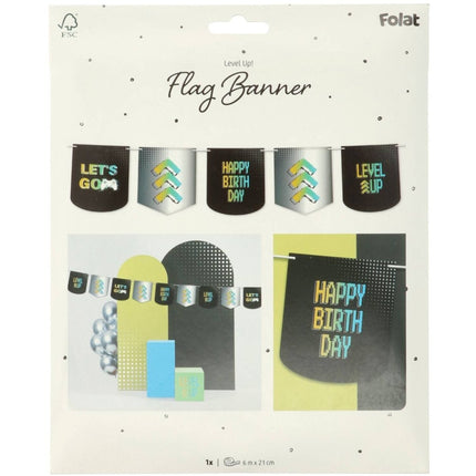 Gaming Party Slinger Happy Birthday 1,6m van Folat koop je bij Partywinkel