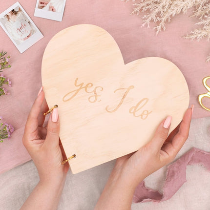 Gastenboek Hart Yes I Do Hout van Partydeco koop je bij Partywinkel