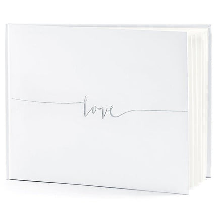 Gastenboek Love Wit 24cm van Partydeco koop je bij Partywinkel