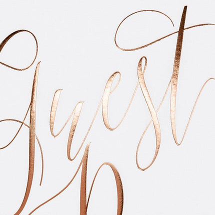 Gastenboek Rose Gouden Letters 24,5cm van Partydeco koop je bij Partywinkel