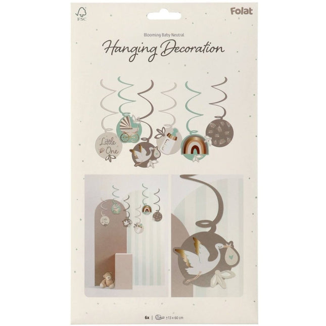 Geboorte Hangdecoratie Little One 6st van Folat koop je bij Partywinkel