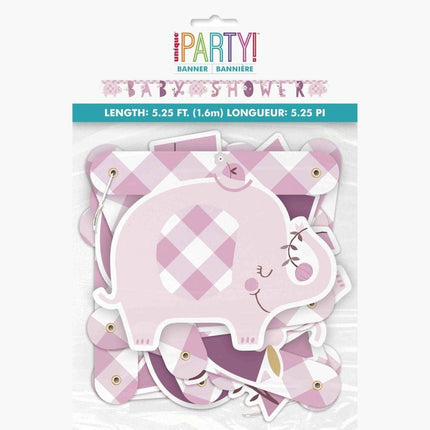 Geboorte Letterslinger Baby Shower Roze 1,65m van Unique koop je bij Partywinkel