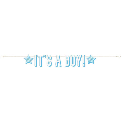 Geboorte Letterslinger It's A Boy 1,58m van Unique koop je bij Partywinkel