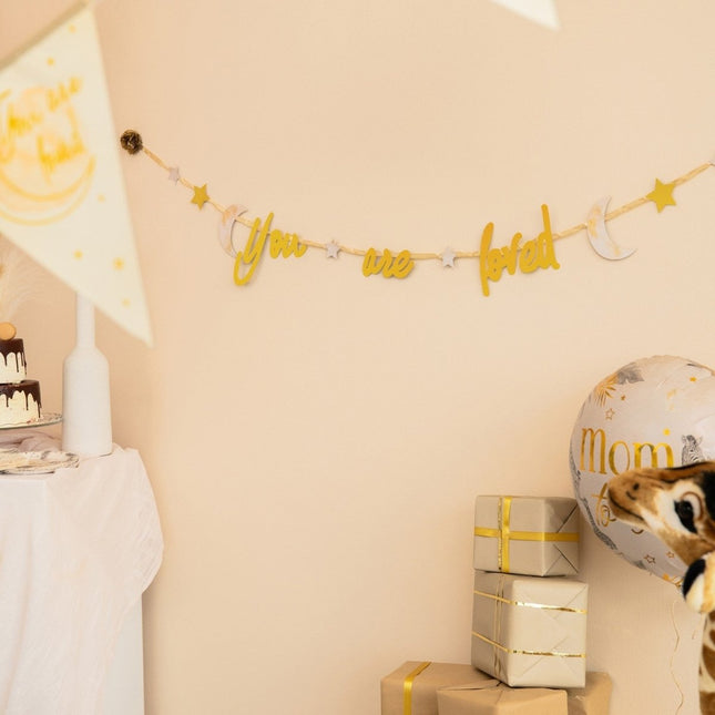 Geboorte Letterslinger Safari 2,5m van Haza Witbaard koop je bij Partywinkel