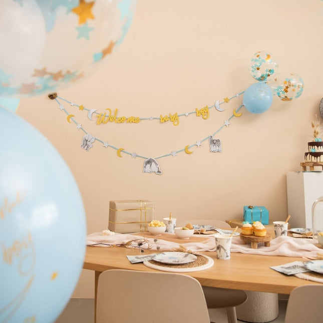 Geboorte Letterslinger Safari Zoon 2,5m van Haza Witbaard koop je bij Partywinkel