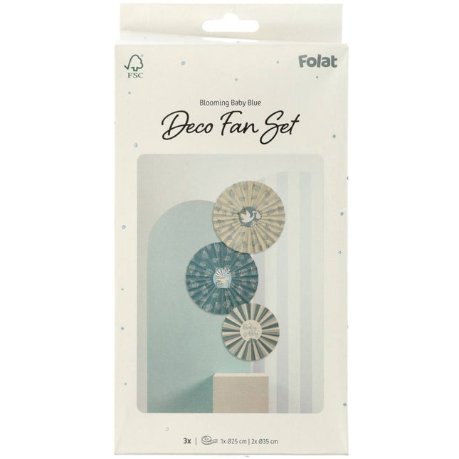 Geboorte Papieren Waaiers Babyboy 3st van Folat koop je bij Partywinkel