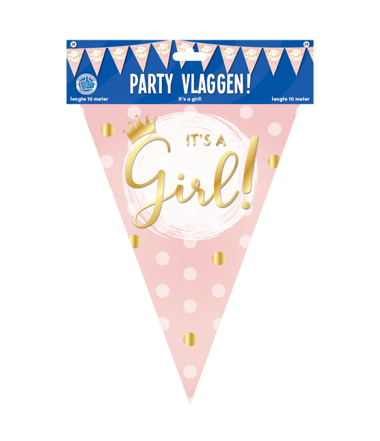 Geboorte Slingers Hoera Een Meisje 10m van Paper Dreams koop je bij Partywinkel