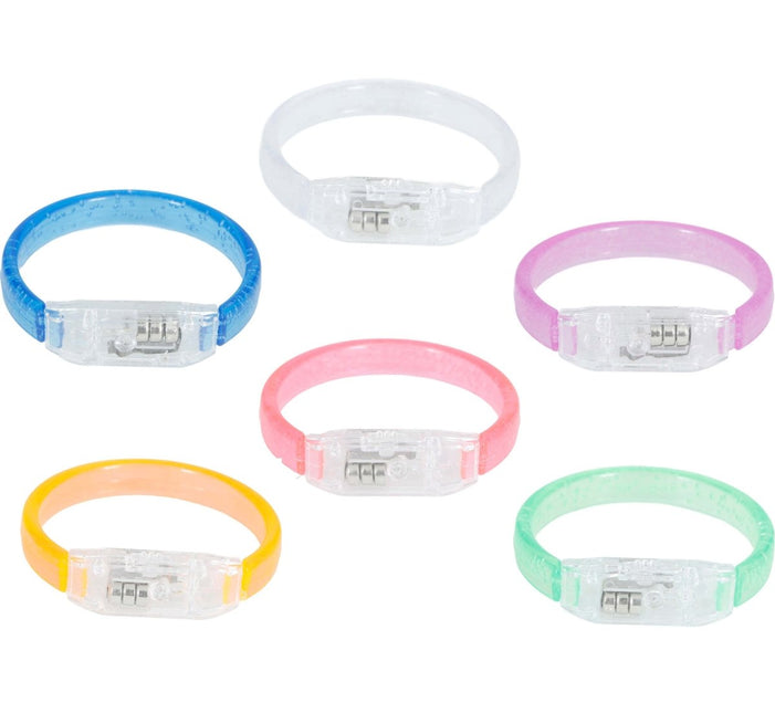 Gekleurde Armband Glow In The Dark 8cm 4st van Fiestas Guirca koop je bij Partywinkel