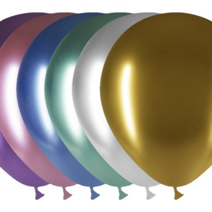 Gekleurde Ballonnen Chroom 30cm 50st van Balloonia koop je bij Partywinkel