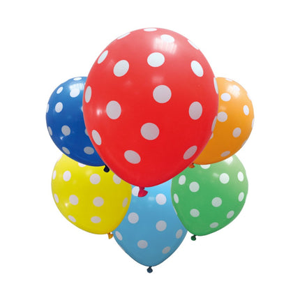 Gekleurde Ballonnen Dots Leeg 6st van Procos koop je bij Partywinkel