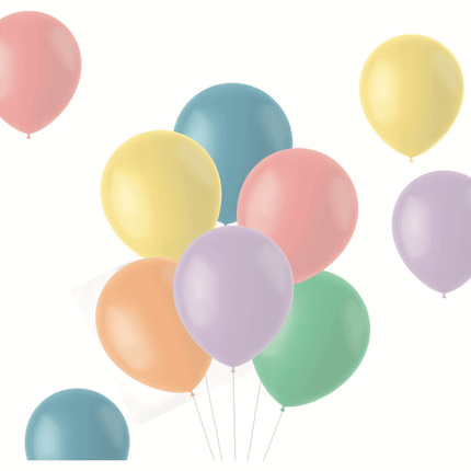 Gekleurde Ballonnen Pastel 33cm 100st van Folat koop je bij Partywinkel