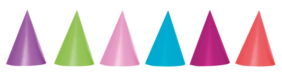 Gekleurde Feesthoedjes 6st van Procos koop je bij Partywinkel