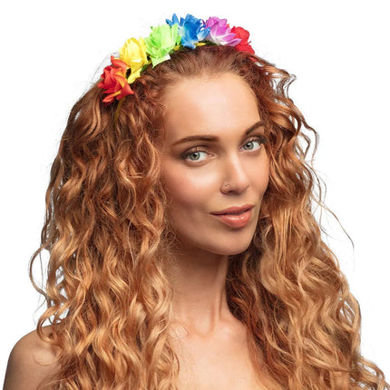 Gekleurde Haarband Bloemen van Boland koop je bij Partywinkel