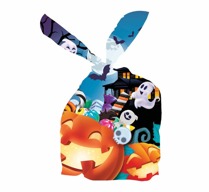Gekleurde Halloween Uitdeelzakjes Pompoen 13,5cm van Fiestas Guirca koop je bij Partywinkel