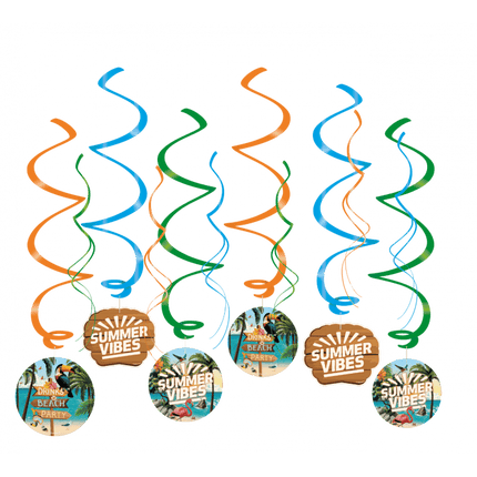 Gekleurde Hangdecoratie Summer Vibes 70cm 6st van Paper Dreams koop je bij Partywinkel