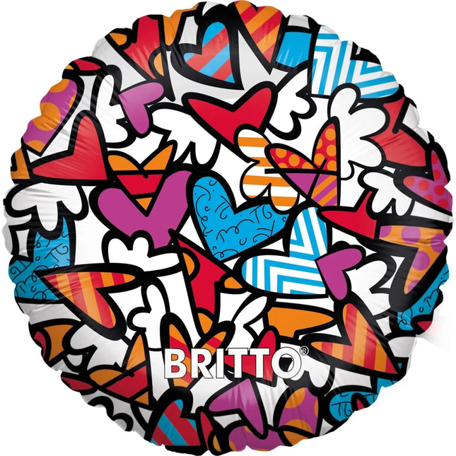 Gekleurde Helium Ballon Britto Rond Leeg van VDV Benefit koop je bij Partywinkel